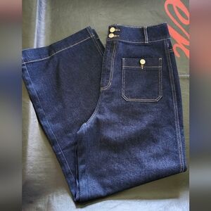 Commense High Rise Navy Blue Denim Pants